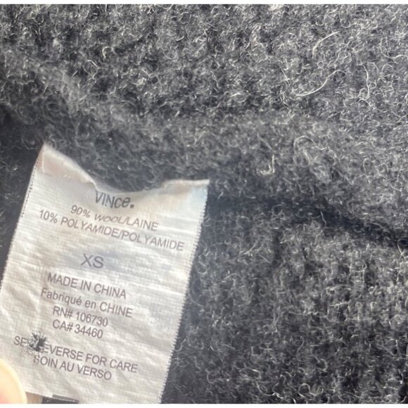 Vince Womens Open Front Cardigan Sweater Black Wool Blend Pockets Size XS - Picture 6 of 7